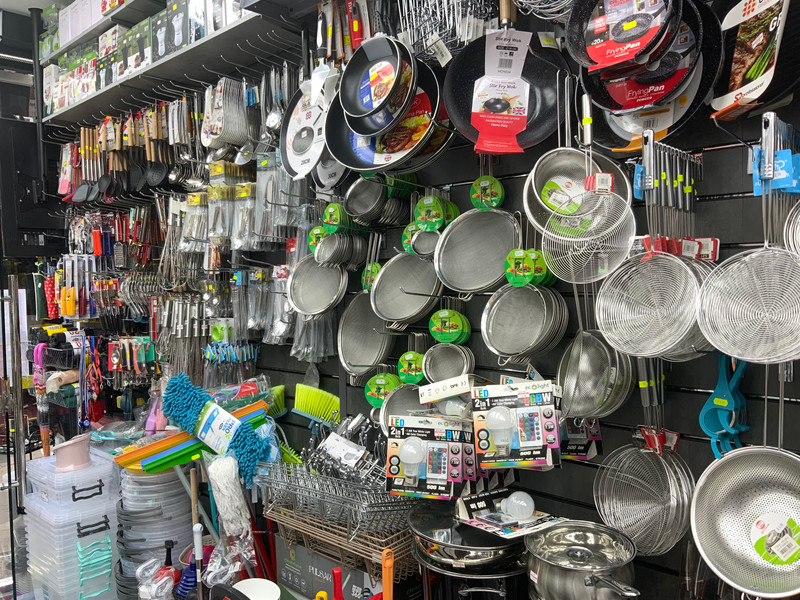 Cookware and kitchen utensils aisle